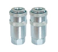 Draper 70864 Lot de 2 raccords rapides femelles 1/4" Argenté