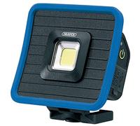 Draper 88595 COB LED Rechargeable Mini Projecteur et Power Bank avec Base Magnétique et Crochet de Suspension 10 W 1000 Lumens Câble USB-C Fourni sans Fil Bleu et Noir Taille Unique