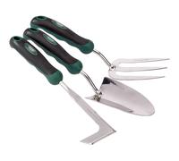 Draper Acier Inoxydable Résistant Poignée Souple Fourche Truelle Bineuse Set 3