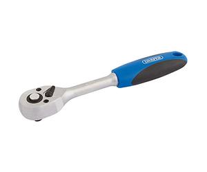Draper Bd72 Square Drive 72 dents réversible Cliquet à grip doux, Bleu, 1/10,2 cm
