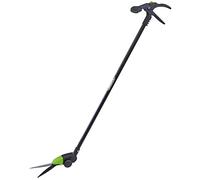 Draper Cisaille à gazon à manche long de 1,3 m | Tondeuse de jardinage avec roues | Lames de coupe d'herbe à 180 degrés | Outil manuel de jardin | 37795, Vert/Noir