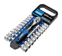 Draper Dd22am/PR carré d'entraînement combiné mm/AF Lot de douilles et liquet, Bleu, 3/20,3 cm, Lot de 22 pièces