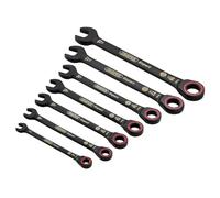 Draper Expert HI-TORQ 03895 Jeu de 7 clés mixtes à cliquet métriques, noir