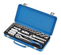 DRAPER HD26M/MT Jeu de douilles métriques à entraînement carré Bleu 1/2" Lot de 26 pièces