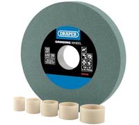 Draper Meule d'établi 150 mm x 20 mm | Aiguiseur d'outils TCT grain 120 | 5 anneaux de réduction | Coupe à sec | Alésage de 31,75 mm | 99568