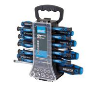 Draper Screwdriver Prise et Bit Set 49 PC en Un Rangement Plastique Rack 20721