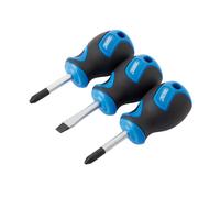 Draper Stubby Poignée Souple Screwdriver Set 3 Pièce Pozi Phillips & Fente 32604