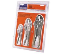 Draper Tools Jeu de 3 pinces autobloquantes à mâchoires incurvées 14040