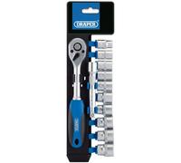 Draper Dd12 m/PR carré d'entraînement métrique Douille et cliquet Ensemble, Bleu, 3/20,3 cm, Lot de 12 pièces