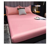 Draps En Soie Rafraîchissants Drap-housse élastique housse de protection matelas couvre-lit en Satin linge lit rayonne drap simple Double reine King Size 90(Picture color-06,Only 2pc pillowcases)
