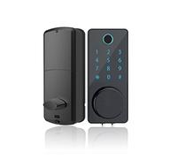 DRAUXI Black Smart Fingerprint Deadbolt Lock WiFi Appliquer Remote Control Auto-Lock IC Card Door Home Maison/Chambre/Bureau