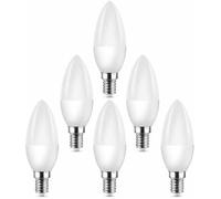 DRE-Lot de 6 ampoules LED E14 à petite vis Edison (SES) équivalentes à des ampoules halogènes 40 W C37 400 lm 3000 K Blanc chaud