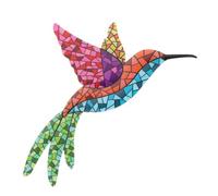 dre Murale Oiseau-mouche en Fer Coloré, Décor Délicat pour Murs | Usage Extérieur, Aspect Vif, Résistance à Rouille et Casse, Facile à Installer
