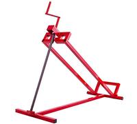 DREAMADE Lève Tracteur Tondeuse à Gazon Dispositif de Levage Autoporteur Charge Maximale 400 KG Hauteur Réglabe Entre 11,5 et 77 CM Support Pliable 115 X 50 X 20 CM Rouge