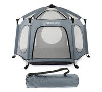 Dreambaby Parc pop-up Adventure pour bébé Ø 1,3 m H 1 m Anti-UV Gris avec sac de transport