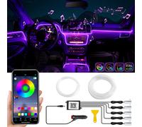 DreamColor Ruban LED d’ambiance pour intérieur de voiture en acrylique, avec application sans fil, RGB 5-en-1, 175 pouces, 593 LED, kit d’éclairage ambiant en fibre optique, 16 millions de couleurs, f