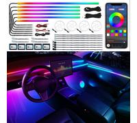 Dreamcolor Ruban LED d’ambiance pour voiture en acrylique avec contrôle sans fil via application, 22-en-1 RGB, 175 pouces et 600 LED
