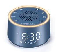 Dreamegg Machine à Sons & Réveil - Bruit Blanc, 7 Sons de Réveil, Veilleuse Réglable 0-100%, Idéal pour Dormir, Maison, Bureau et Voyage. Cadeau Parfait, Bleu Marine
