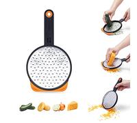 Dreamfarm Ograte Râpe rapide double face pour aliments et légumes avec crochet et pied antidérapants - Râpe grossière de 6 mm, orange