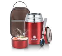 Dreamhigh® Boîte Alimentaire Isotherme 800ml avec Sac à Lunch, Thermo Isolant Contenant avec Cuillère, Thermos Alimentaire Chaud sans BPA, pour Ecole, Bureau, Camping (Rouge)