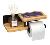 Dreamhigh® Support Papier Toilette Mural, Porte Papier Toilette Bois, é LéGant dé Rouleur en Acier et Bambou pour Cuisine et Salle de Bain