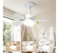 Dreamhigh Ventilateur De Plafond Avec Lumière Et Telecommande, 18'' Ultra-Silencieux Lustre Ventilateur De Plafond Avec Douille E27, 3 Vitesses, Dimmable, Pour Chambre Et Salon