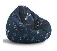 Dreamroots Pouf Paradise Enfants avec garnissage, Coussin de sol Pouf, Chambre Enfants 70x70x105 cm, Bean Bag Enfants, Pouf Enfants, Space Adventure