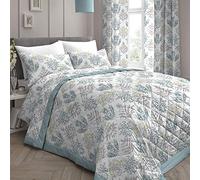 Dreams & Drapes - Couvre-lit floral en forme d'œuf de canard (230 cm x 195 cm) - Réversible - Couvre-lit matelassé en forme d'œuf de canard - Couverture florale - Housse de couette assortie disponible