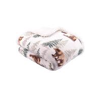 Dreams & Drapes - Couvre-lit Ours des Bois (150 x 20 cm) - Parure de lit en Polaire Super Douce - Housse de Couette Animal de la forêt - Couverture Ours Marron Grizzly