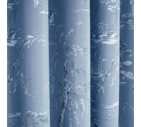 Dreams & Drapes Design Oriental Garden Paire de Rideaux occultants à œillets Bleu 168 x 183 cm