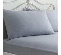 Dreams & Drapes Kristen Collection Kristen - Drap-Housse Gris Clair avec 1 taie d'oreiller, draps de lit Simples - Draps de lit Gris à Pois - Entretien Facile