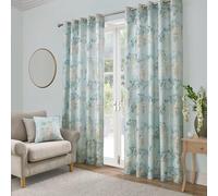 Dreams & Drapes Lot de 2 Rideaux à œillets Motif Fleur Bleu dragée 229 x 229 cm