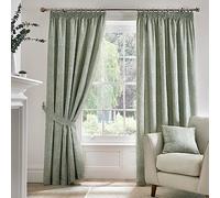 Dreams & Drapes - Lot de 2 Rideaux plissés 100% Coton - Vert jacobéen - 168 x 229 cm (l x L)
