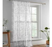 Dreams & Drapes - Rideau Voilage Simple pour fenêtres 140 x 182 cm - Rideau en Voile Cachemire pour Chambre - Rideau Voilage bohème Vintage - Voilages intérieurs - Rideau Floral jacobéen Transparent