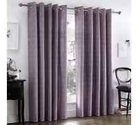Dreams & Drapes - Rideaux à œillets Violets avec Feuilles botaniques et fougères - 168 x 183 cm - Rideaux Floraux Violet foncé - Rideaux Lavande pour Salon et Chambre à Coucher - Rideau Vintage