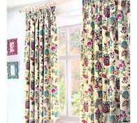 Dreams & Drapes - Rideaux floraux jacobéens traditionnels 168 x 183 cm - 2 rideaux plissés - Rideaux et rideaux mandala bohémiens floraux et vignes pour chambre à coucher - Literie assortie disponible