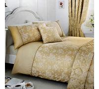 Dreams & Drapes Serene - Jasmine - Parure de lit Facile d'entretien | Super King Size | Champagne Gold