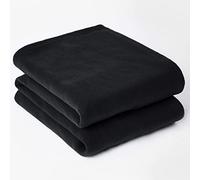 Dreamscene Grande Couverture en Polaire Chaude pour canapé-lit - Noir uni - 150 x 200 cm