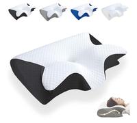 Dreamsleepz Coussin Dream Sleepz Coussin de nuque ergonomique avec bouchons d'oreilles bloquant la lumière pour masque de sommeil Otpedic, support ergonomique (noir, taies d'oreiller)