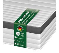 Dreamstar Matelas à Ressorts Ensachés Gold, Matelas Orthopédique à 7 Zones à Ressorts Cylindriques Ensachés, Hauteur 21 cm, Certifié Oeko-Tex, Dureté 3 (H3), Fabriqué dans l'UE, 90 x 200 cm