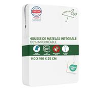 Dreamway Housse de Matelas 140x190 x25 cm Intégrale Anti-Acarien et Punaises de Lit - Protege Matelas 140x190 cm avec Fermeture Eclair pour Allergiques - Imperméable, Bi-Ome et Oeko-Tex