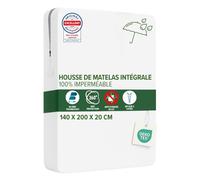Dreamway Housse Matelas 140x200x20 cm Intégrale Anti-Acarien et Punaises de Lit - Protege Matelas 140x200 cm avec Fermeture Eclair pour Allergiques - Imperméable, Bi-Ome et Oeko-Tex