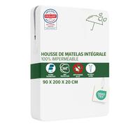 Dreamway Housse Matelas 90x200x20 cm Intégrale Anti-Punaises de Lit - Protège Matelas 90x200 cm avec Fermeture Eclair pour Allergiques - Imperméable, Bi-Ome et Oeko-Tex