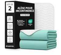 Dreamway Lot de 2 Alèses Imperméables 70x100 cm - Protège Matelas Absorbant & Lavable à 60°C - Protection Incontinence pour Bébé, Enfant et Adulte - Certifié Oeko-TEX - Blanc