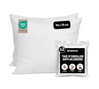 DREAMWAY - Lot de 2 Taies Oreiller Anti Acarien 50x70 cm - Protege Oreiller 50x70 pour Personnes Allergiques - Housse Anti Acariens - Lavable à 95°C