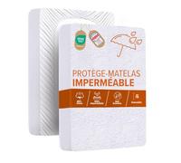 Dreamway - Protège Matelas 140x190 cm - Imperméable, Certifié Oeko Tex, Alèse Drap Housse, Coton, Respirant, Élastique Tout Autour, Lavage 60°C