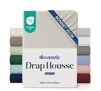 Dreamzie - Drap Housse 120x190/200cm - Beige - Grand Bonnet 35cm | 100% Microfibre Ultra Douce · Certifié OEKO-TEX · Linge de Lit · Confort Optimal · Matelas Épais · 1 Place · Séchage Rapide