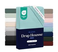 Dreamzie - Drap Housse 135x190cm - Grand Bonnet 35cm - Aqua | Microfibre Ultra Douce · Certifié OEKO-TEX · Linge de Lit 2 Personnes · Matelas Épais · Respirant · Entretien Facile
