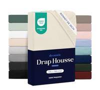 Dreamzie - Drap Housse 135x190cm - Grand Bonnet 35cm - Beige | Microfibre Ultra Douce · Certifié OEKO-TEX · Linge de Lit 2 Personnes · Matelas Épais · Respirant · Entretien Facile