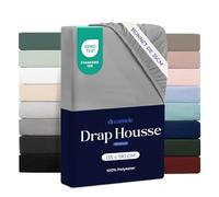 Dreamzie - Drap Housse 135x190cm - Grand Bonnet 35cm - Gris | Microfibre Ultra Douce · Certifié OEKO-TEX · Linge de Lit 2 Personnes · Matelas Épais · Respirant · Entretien Facile